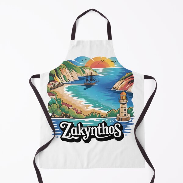 Item preview, Zakynthos Coastline Illustration – Stylized Greek Island Travel  designed and sold by VividOrganica.