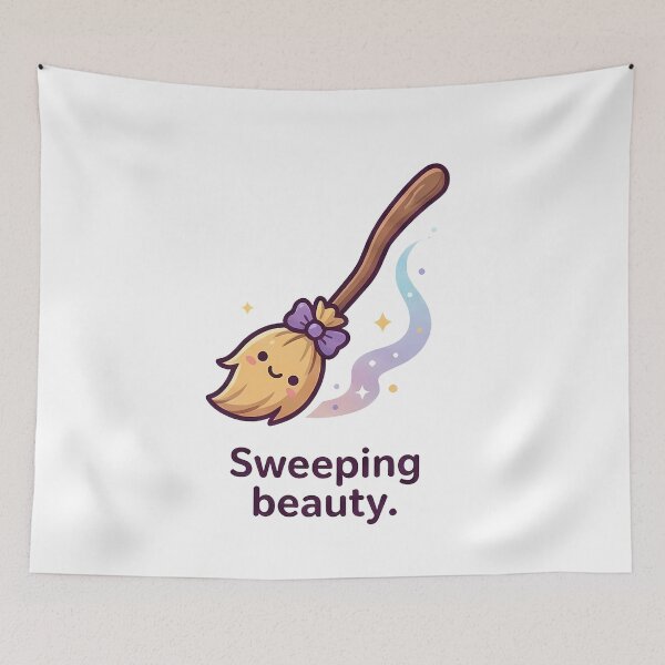 Item preview, Cute Whimsical Sweeping Beauty Magic Broom designed and sold by k3rstman1.
