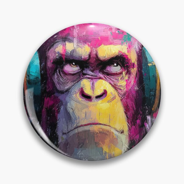 Item preview, Dj Monkey Thinker Pensive Baboon With Headphones Art designed and sold by GrinGalore.