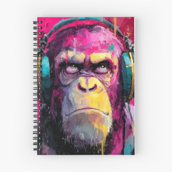 Item preview, Dj Monkey Thinker Pensive Baboon With Headphones Art designed and sold by GrinGalore.