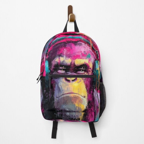Item preview, Dj Monkey Thinker Pensive Baboon With Headphones Art designed and sold by GrinGalore.
