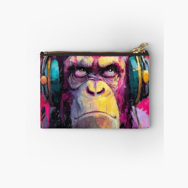 Item preview, Dj Monkey Thinker Pensive Baboon With Headphones Art designed and sold by GrinGalore.