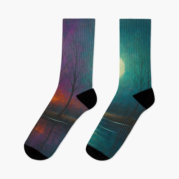 Item preview, Moonlit Mirage Fiery Trees and Teal Reflections designed and sold by Joey Santiago.