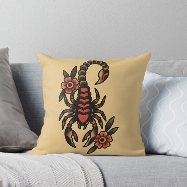 Item preview, traditional.scorpion tattoo with flowers designed and sold by SailorsInk.