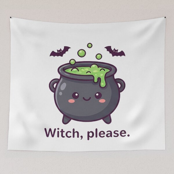 Item preview, Witch Please Funny Cauldron Halloween Bats designed and sold by k3rstman1.