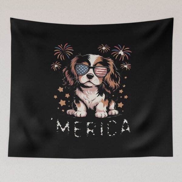 Item preview, Cavalier King Charles 4th Of July Merica Patriotic Dog  designed and sold by MythWoot.