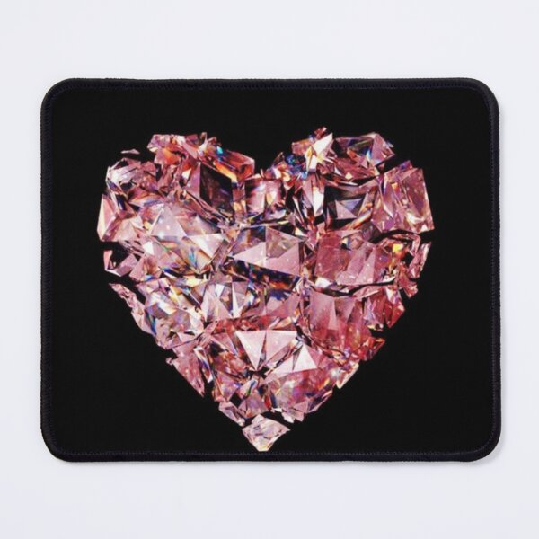 Item preview, Attractive drawing of pink heart of gems designed and sold by NivyasArtistry.