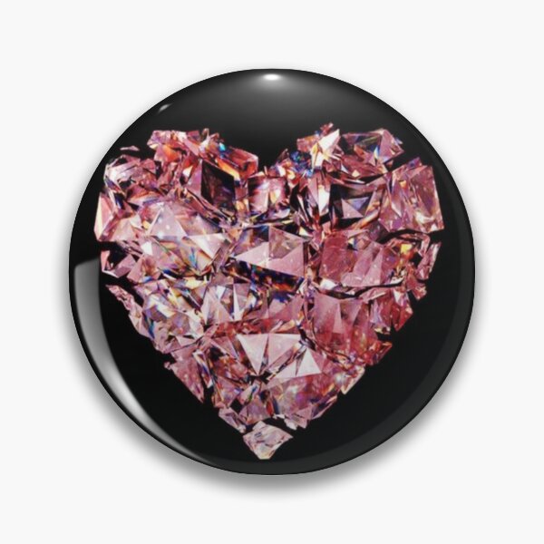 Item preview, Attractive drawing of pink heart of gems designed and sold by NivyasArtistry.
