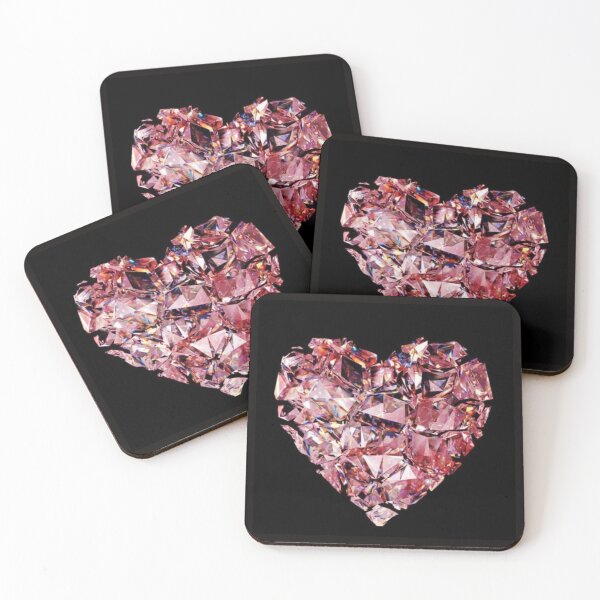 Item preview, Attractive drawing of pink heart of gems designed and sold by NivyasArtistry.