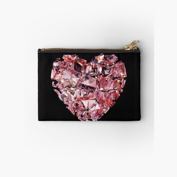Item preview, Attractive drawing of pink heart of gems designed and sold by NivyasArtistry.
