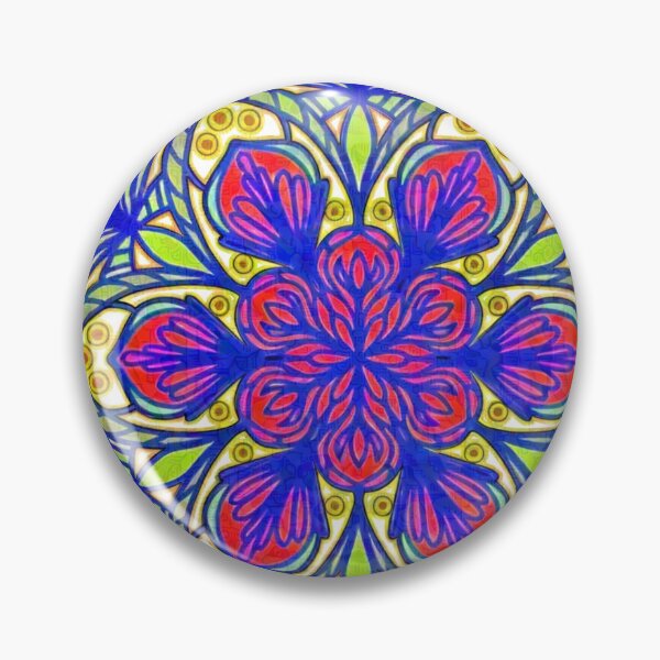 Item preview, "Colorful Floral Mandala with Geometric Layers" designed and sold by nighttime1990.