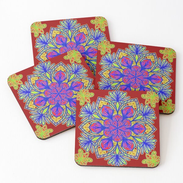 Item preview, "Colorful Floral Mandala with Geometric Layers" designed and sold by nighttime1990.