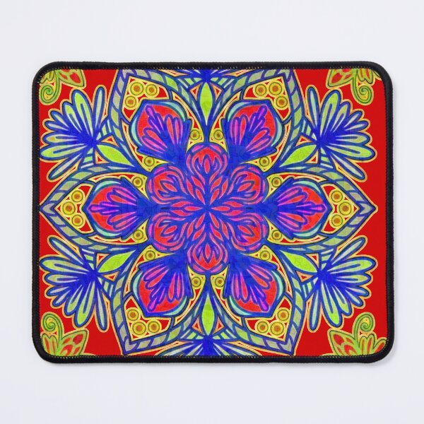 Item preview, "Colorful Floral Mandala with Geometric Layers" designed and sold by nighttime1990.