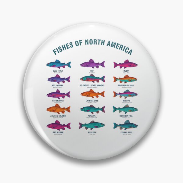 Artikelvorschau, Nordamerikanische Fische, Geschenk für Angler, Naturliebhaber, Fliegenfischen, Forelle, Hecht, Lachs, Zander entworfen und verkauft von DesignDenDo ⭐⭐⭐⭐⭐.