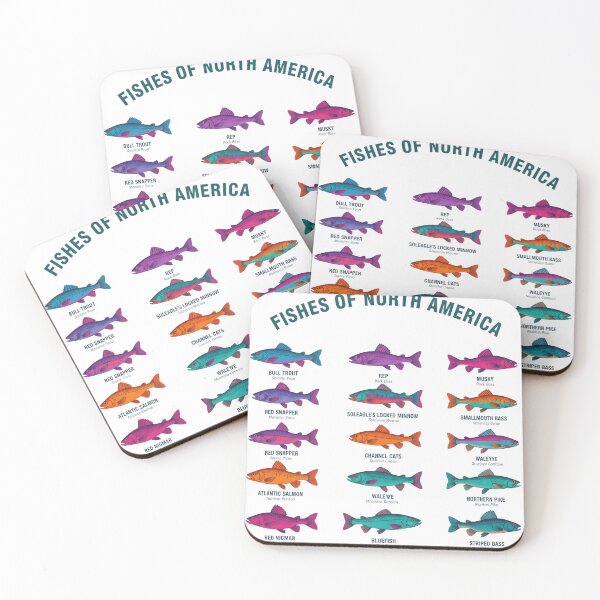 Item preview, North American Fish, Fisherman Gift, Lake Outdoorsman Naturalist, Fly Fishing, Trout, Pike, Salmon, Pickerel designed and sold by DesignDenDo ⭐⭐⭐⭐⭐.