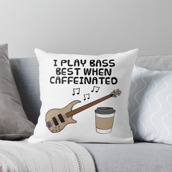 Artikelvorschau, Ich spiele Bass am besten mit Koffein, Bassist Gitarrist Lustig entworfen und verkauft von doodlerob.