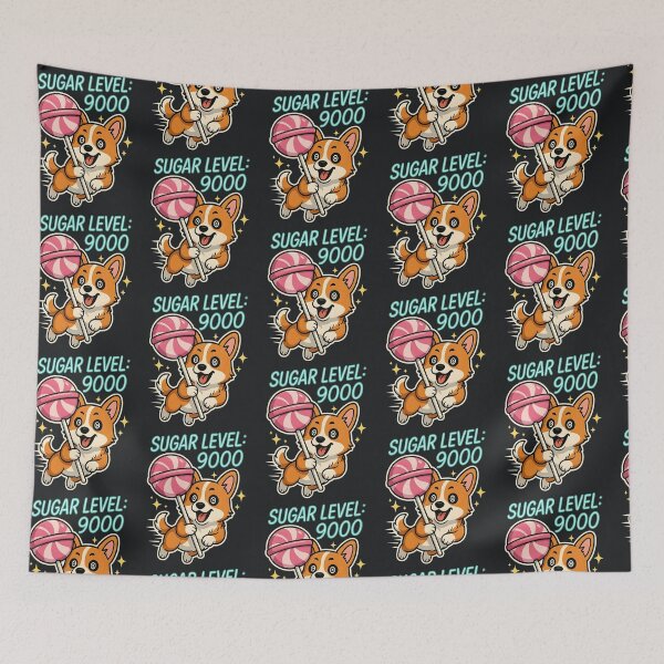 Item preview, Sugar Level 9000 – Hyper Sarcastic Corgi Candy Humor designed and sold by Taans-Creation.