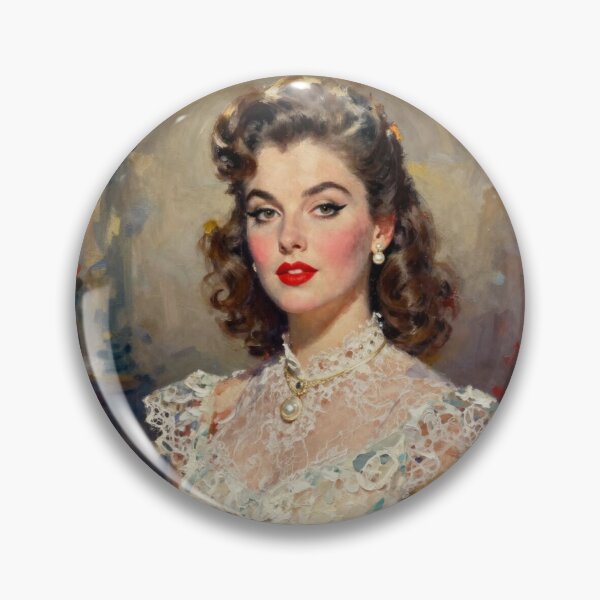 Item preview, Dolled Up World - Retro Woman Portrait – timeless elegance with 1950s waves, soft curls & classic charm designed and sold by FotoworldEdel.