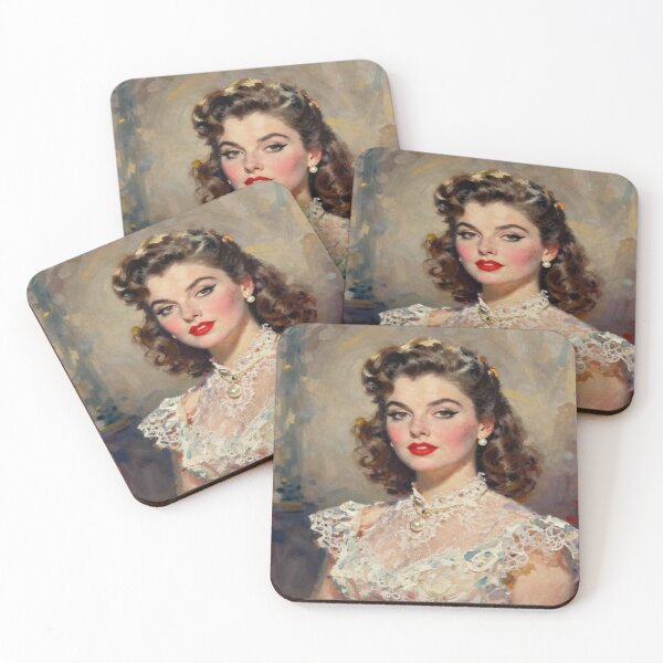 Item preview, Dolled Up World - Retro Woman Portrait – timeless elegance with 1950s waves, soft curls & classic charm designed and sold by FotoworldEdel.