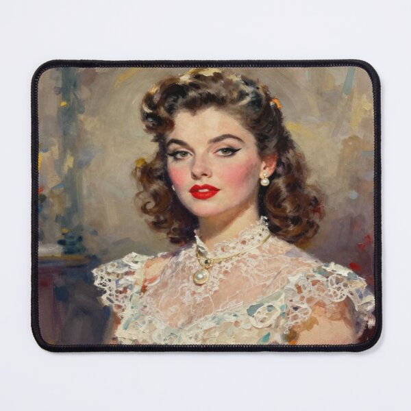 Item preview, Dolled Up World - Retro Woman Portrait – timeless elegance with 1950s waves, soft curls & classic charm designed and sold by FotoworldEdel.