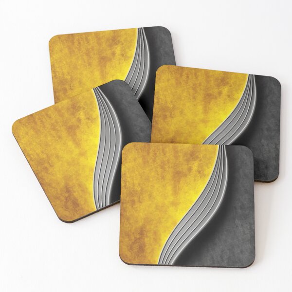 Artikelvorschau, Gold Schwarz Abstraktes Silber Wellendesign entworfen und verkauft von Ed & Harmony.
