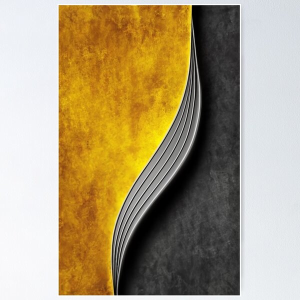 Item preview, Gold Black Abstract Silver Wave Design designed and sold by Ed & Harmony.