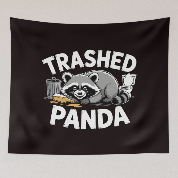 Item preview, Trashed Panda Drunk Raccoon – Cute Yet Chaotic Trash Panda Shirt designed and sold by Redgiant87x.