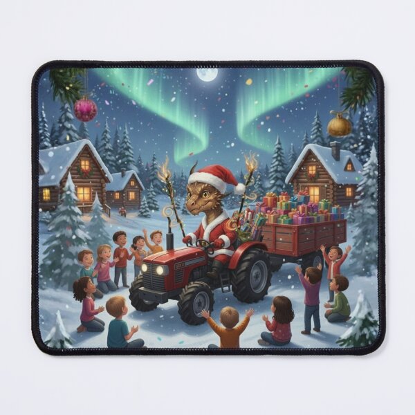 Item preview, Dragon Santa Christmas Tractor Art designed and sold by Good-moods.