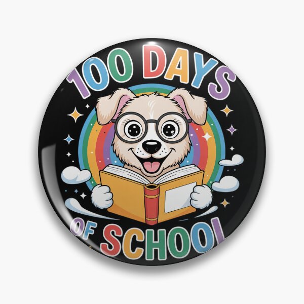Item preview, Cute 100th Day Of School 100 Days Dog Reading Book Rainbow  designed and sold by PowAcademy.