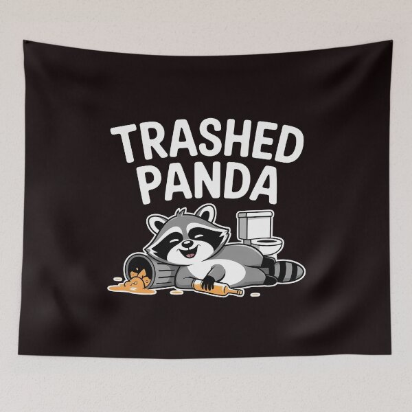 Item preview, Trashed Panda Drunk Raccoon – Funny Trash Panda Illustration designed and sold by Redgiant87x.