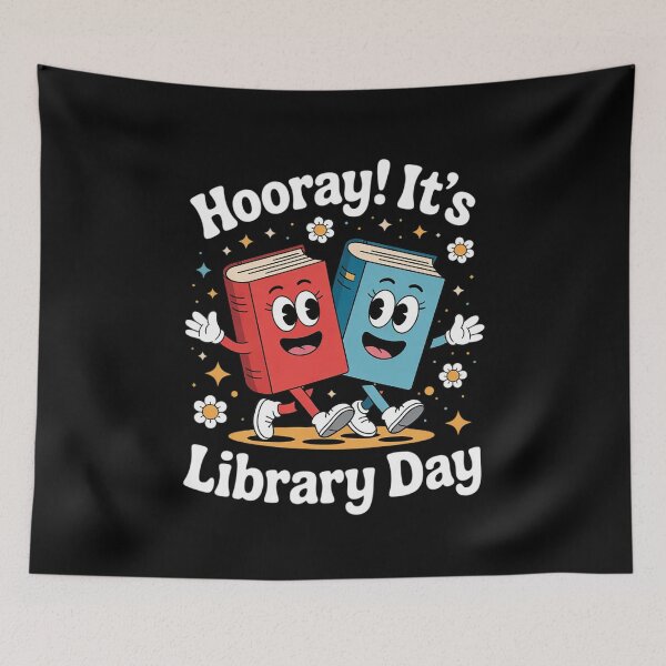 Item preview, Reading Book Lover School Librarian Hooray It's Library Day  designed and sold by CombatTask.