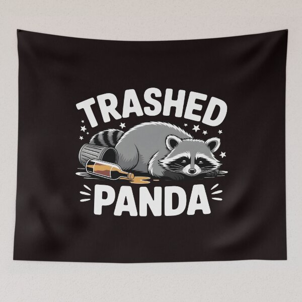 Item preview, Trashed Panda Drunk Raccoon – Funny Animal Chaos Meme designed and sold by Redgiant87x.