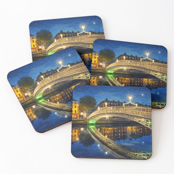 Item preview, Ha'penny Bridge Dublin City Dublin Tourist Landmark Oil Painting Format designed and sold by OliDesigns.