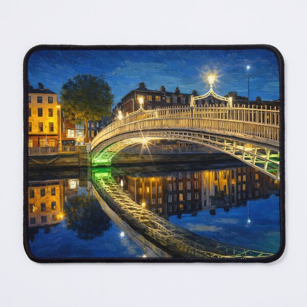 Item preview, Ha'penny Bridge Dublin City Dublin Tourist Landmark Oil Painting Format designed and sold by OliDesigns.