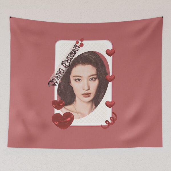 Item preview, Wang Churan (王楚然) Portrait Chinese Actress Art Chinese Celebrity Illustration portrait illustration Red Aesthetic Collage Design designed and sold by AJUNICE STUDIO.