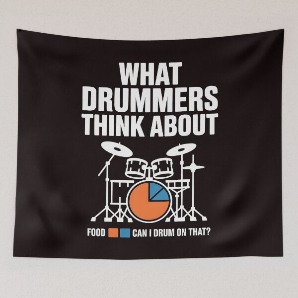 Item preview, What Drummers Think About – Drumming & Percussion Humor designed and sold by Redgiant87x.