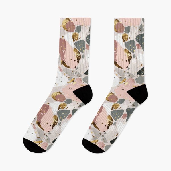 Item preview, Bold Macro Terrazzo - Blush Pink, White & Gold Abstract designed and sold by Prismatect.