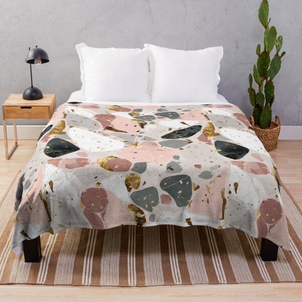 Item preview, Bold Macro Terrazzo - Blush Pink, White & Gold Abstract designed and sold by Prismatect.