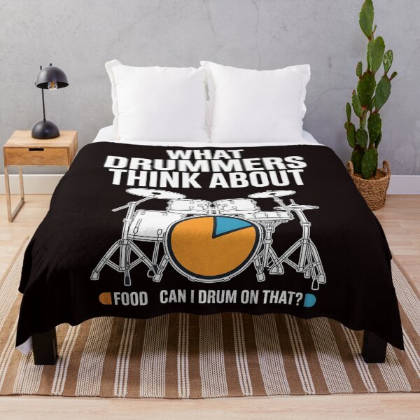 Item preview, What Drummers Think About – Rock Band Drummer Humor designed and sold by Redgiant87x.