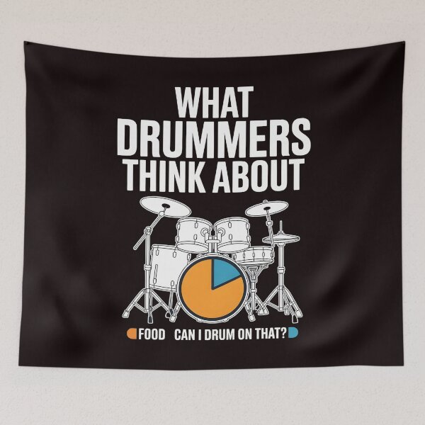Item preview, What Drummers Think About – Rock Band Drummer Humor designed and sold by Redgiant87x.
