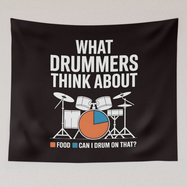 Item preview, What Drummers Think About – Funny Drumming Mindset designed and sold by Redgiant87x.