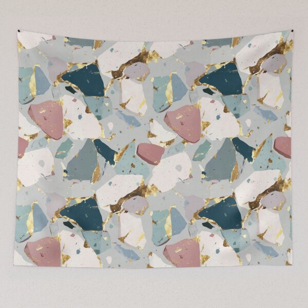 Item preview, Chic Pastel Terrazzo - Pink, Mint & Gold Pattern designed and sold by Prismatect.