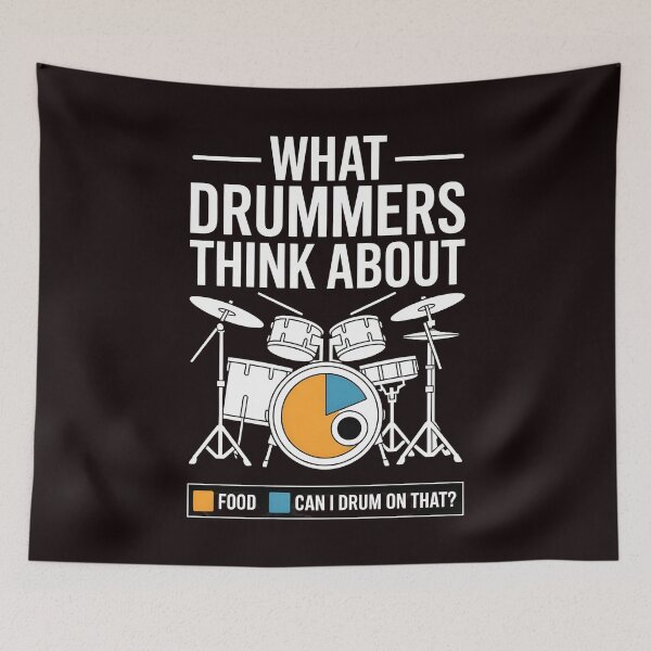 Item preview, What Drummers Think About – Marching Band Percussion Humor designed and sold by Redgiant87x.