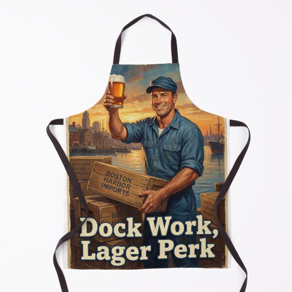 Item preview, Dock Work Lager Perk Vintage Boston Style Beer Poster Bar Art designed and sold by Cozy-Old-Pub.