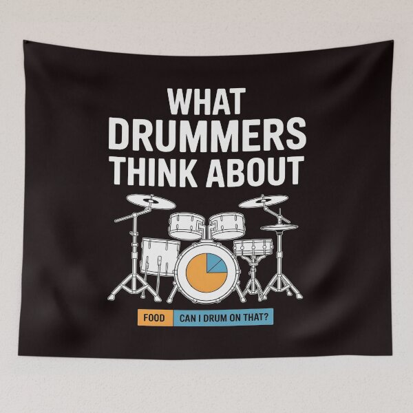 Item preview, What Drummers Think About – Drumming Addiction Joke designed and sold by Redgiant87x.