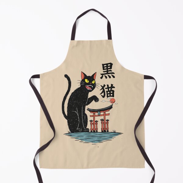 Item preview, Black Cat Kaiju – Japanese Torii Monster Art designed and sold by The True American.