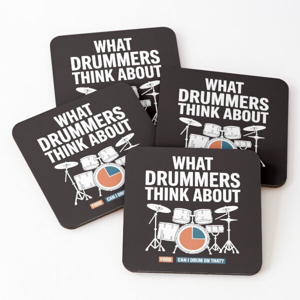 Item preview, What Drummers Think About – Funny Percussion Quote Design designed and sold by Redgiant87x.