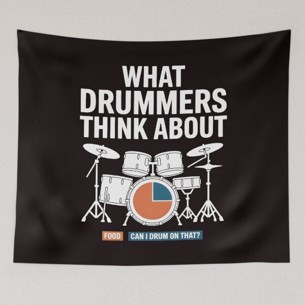 Item preview, What Drummers Think About – Funny Percussion Quote Design designed and sold by Redgiant87x.