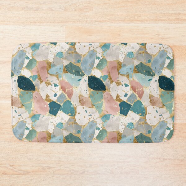 Item preview, Opulent Gold Inlay Chunky Pastel Terrazzo Mosaic designed and sold by Prismatect.