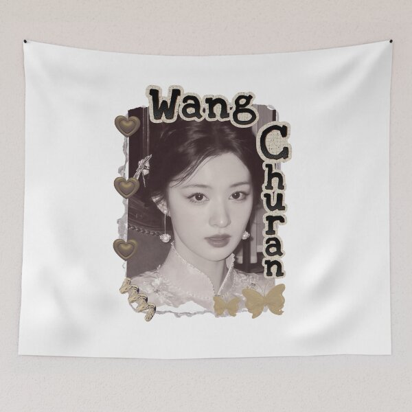 Item preview, Wang Churan (王楚然) Chinese Actress Art Chinese Celebrity Illustration Scrapbook Collage Cozy Y2K Vintage Design designed and sold by HELL0WBELLO.